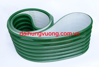Băng tải PVC dẫn hướng màu xanh